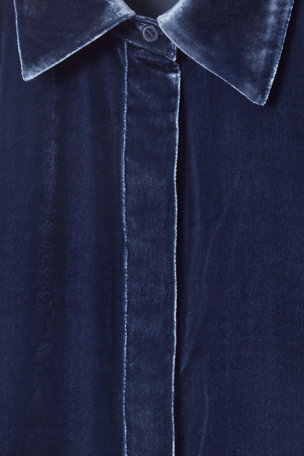 Online COS SILK-BLEND VELVET SHIRT BLUE