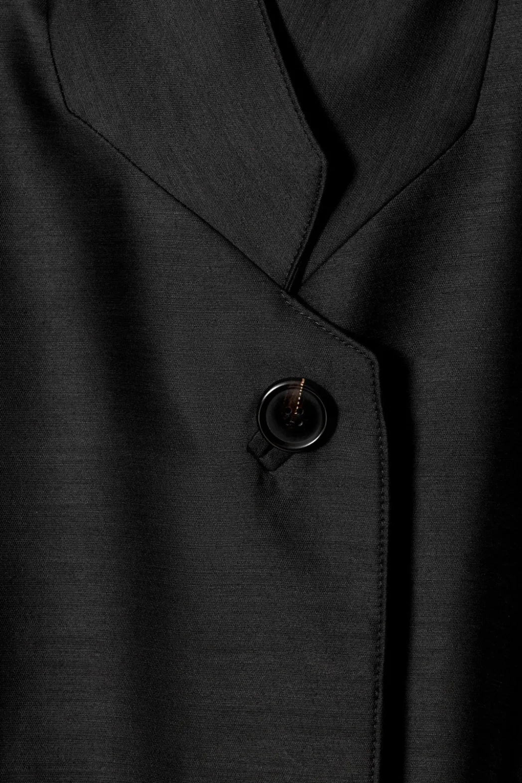 Discount COS SINGLE-BREASTED WOOL-SATIN COAT BLACK