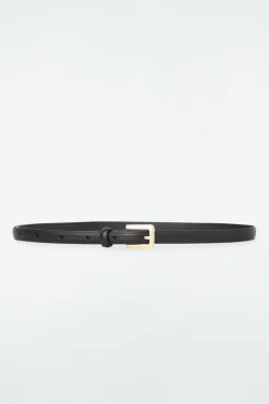 Online COS SKINNY LEATHER BELT BLACK