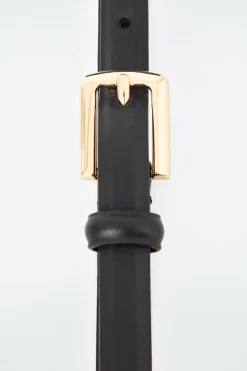 Online COS SKINNY LEATHER BELT BLACK
