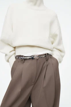 Best COS SKINNY LEATHER BELT SNAKE EFFECT