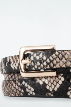 Best COS SKINNY LEATHER BELT SNAKE EFFECT