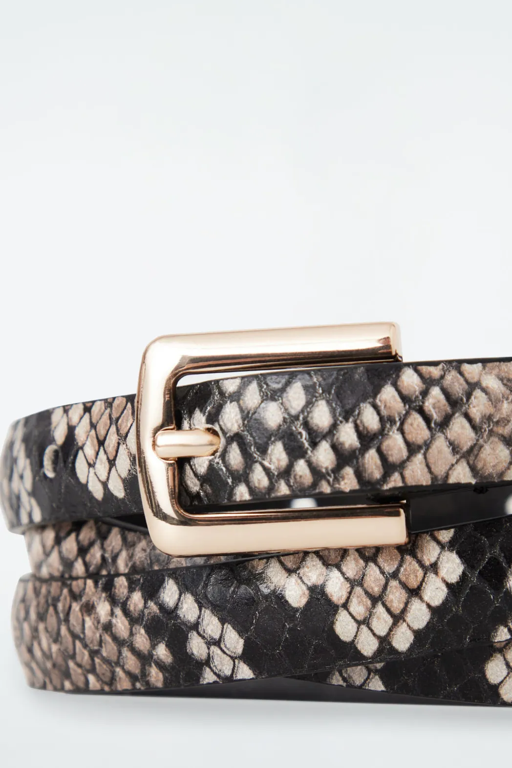Best COS SKINNY LEATHER BELT SNAKE EFFECT