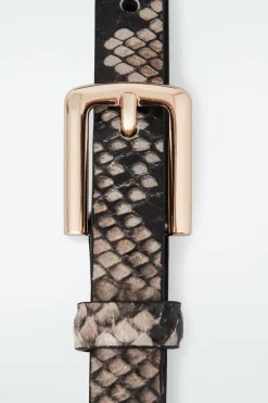 Best COS SKINNY LEATHER BELT SNAKE EFFECT