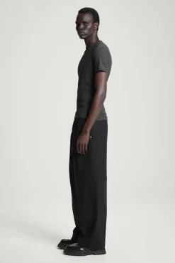 Online COS SLIM COTTON-CREPE T-SHIRT DARK GRAY