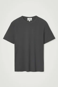 Online COS SLIM COTTON-CREPE T-SHIRT DARK GRAY