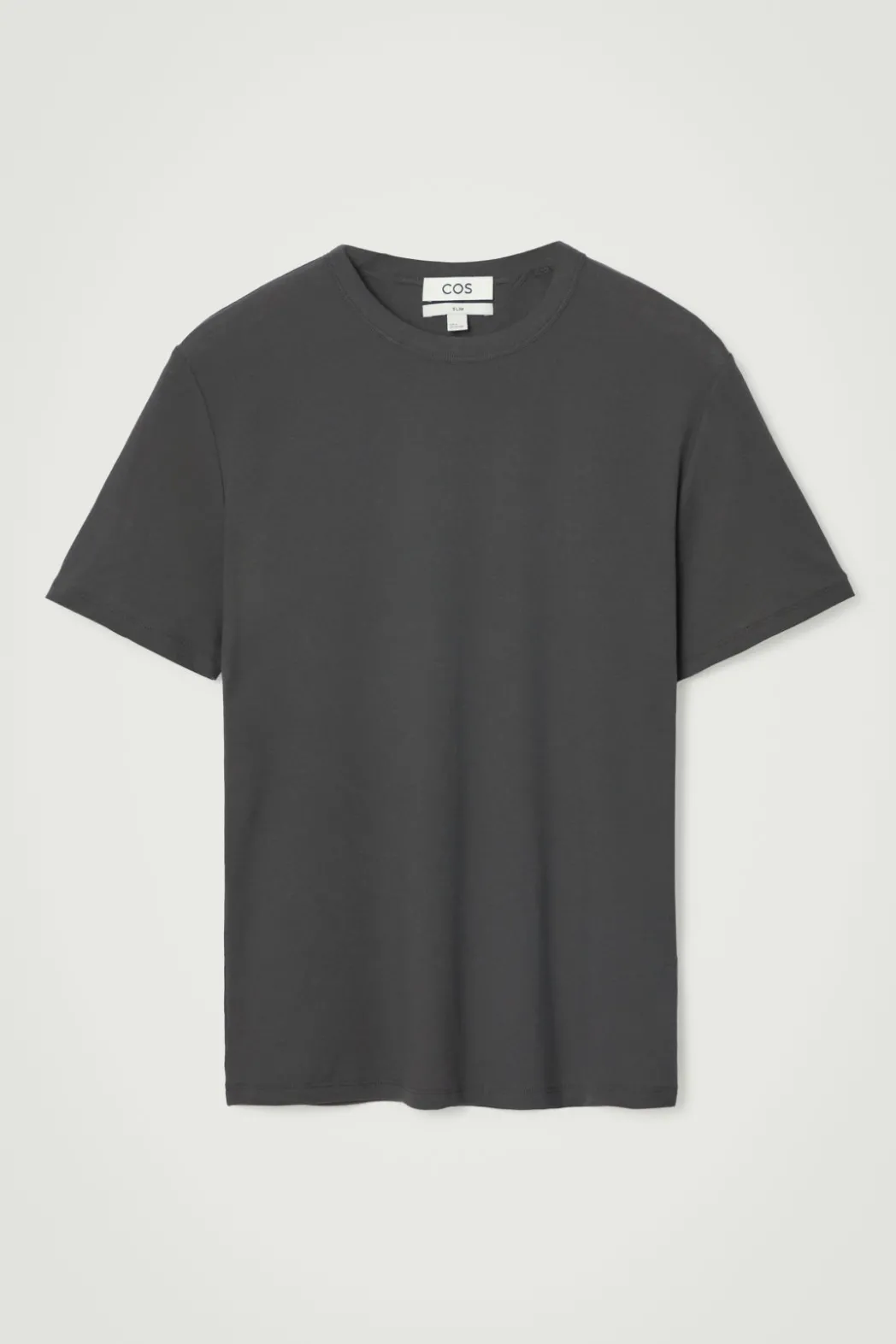 Online COS SLIM COTTON-CREPE T-SHIRT DARK GRAY