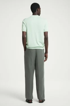 Best COS SLIM KNITTED SILK POLO SHIRT MINT GREEN