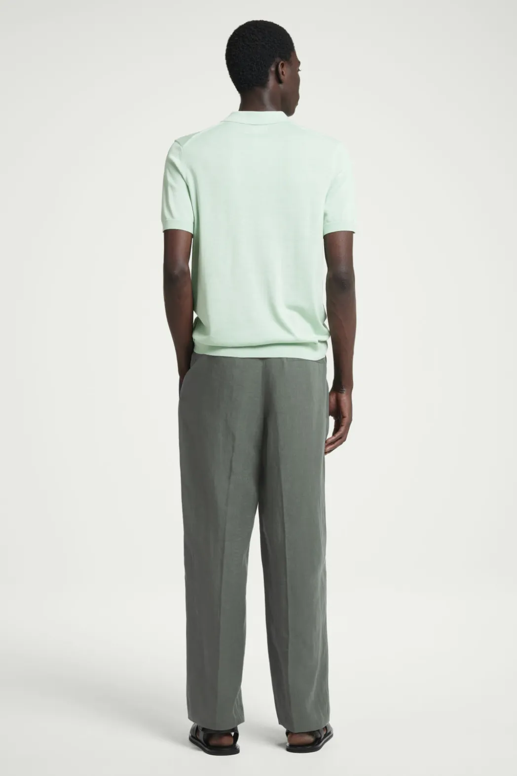 Best COS SLIM KNITTED SILK POLO SHIRT MINT GREEN