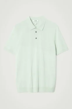 Best COS SLIM KNITTED SILK POLO SHIRT MINT GREEN