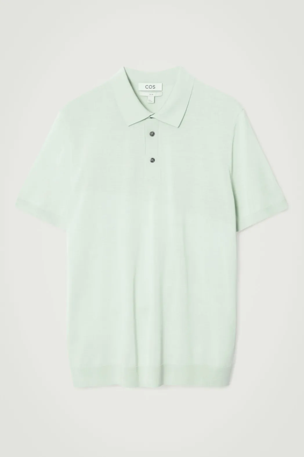 Best COS SLIM KNITTED SILK POLO SHIRT MINT GREEN