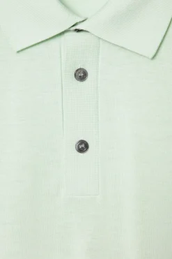 Best COS SLIM KNITTED SILK POLO SHIRT MINT GREEN