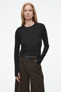 COS SLIM LONG-SLEEVE TOP BLACK