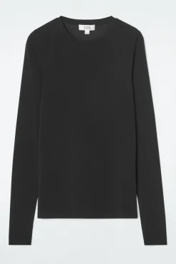 COS SLIM LONG-SLEEVE TOP BLACK