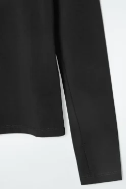 COS SLIM LONG-SLEEVE TOP BLACK