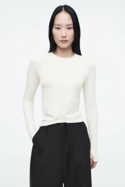 Clearance COS SLIM LONG-SLEEVE TOP WHITE
