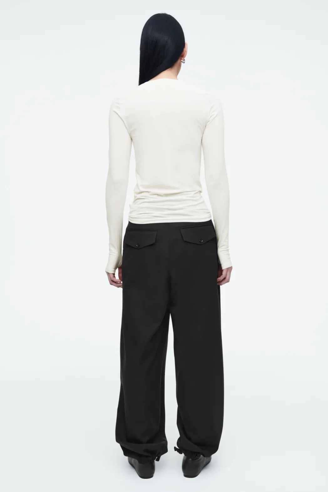 Clearance COS SLIM LONG-SLEEVE TOP WHITE