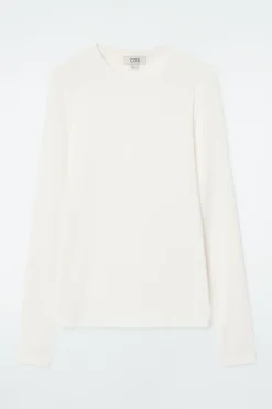 Clearance COS SLIM LONG-SLEEVE TOP WHITE