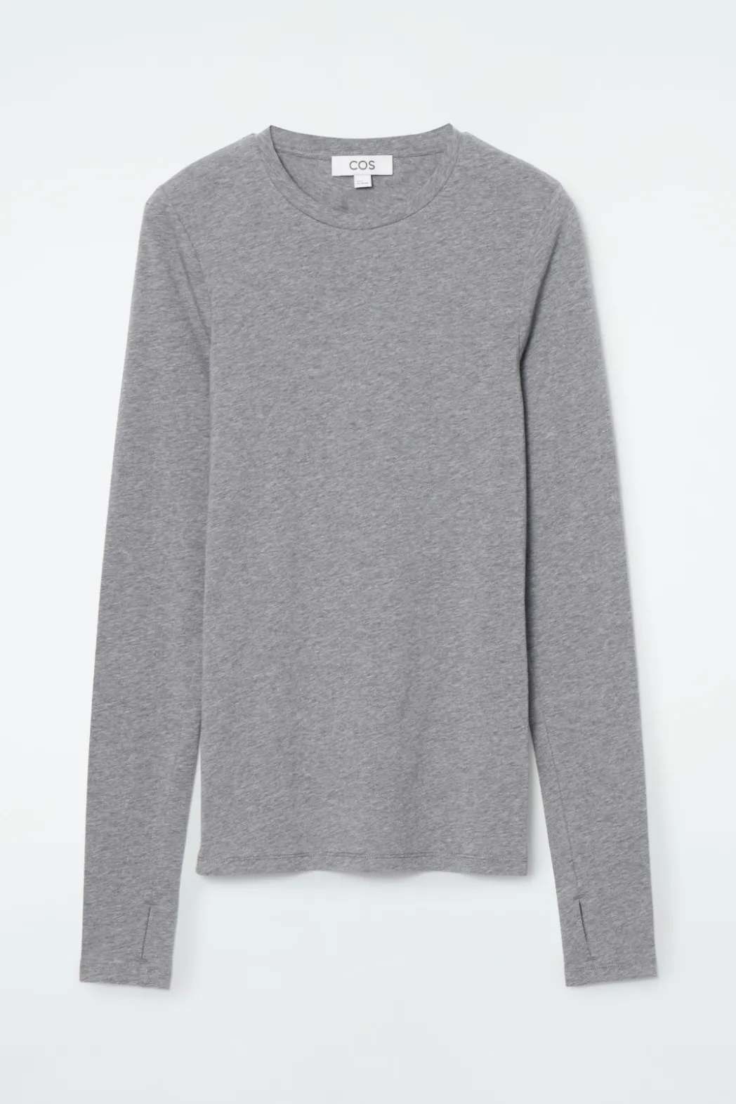Sale COS SLIM LONG-SLEEVE TOP CHARCOAL MÉLANGE