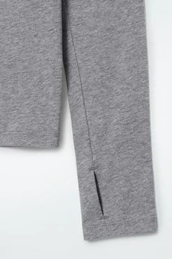 Sale COS SLIM LONG-SLEEVE TOP CHARCOAL MÉLANGE