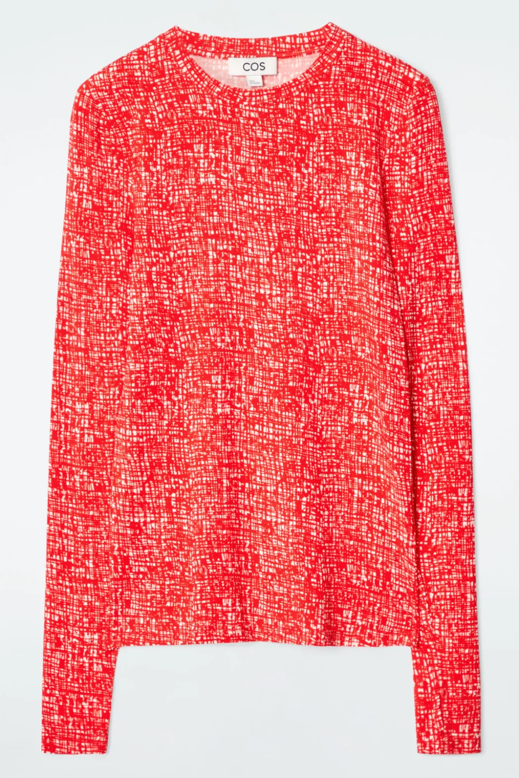 Online COS SLIM LONG-SLEEVE TOP RED / WHITE