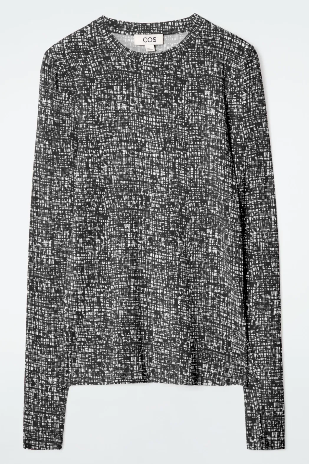 Sale COS SLIM LONG-SLEEVE TOP BLACK / WHITE