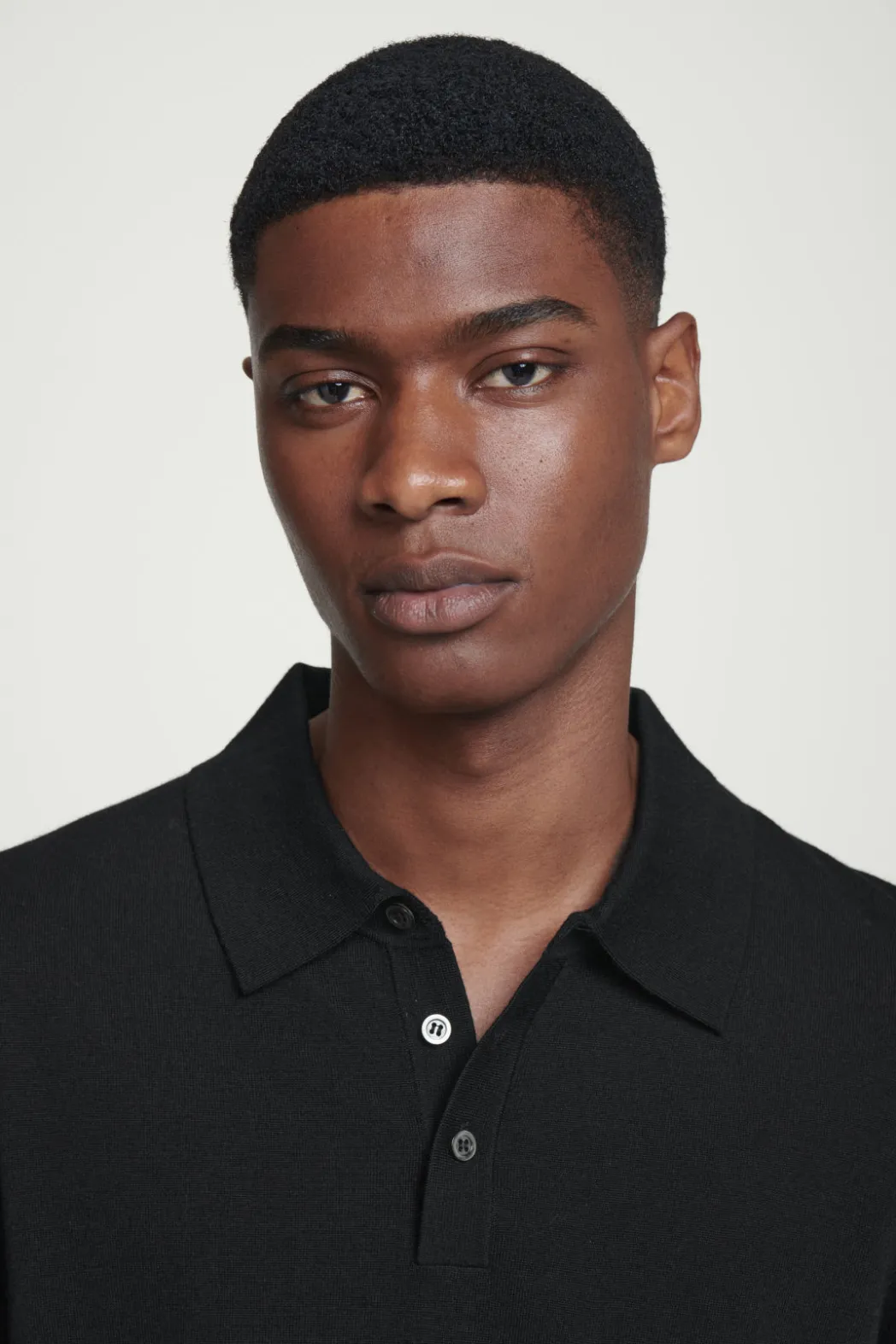 Best COS SLIM MERINO WOOL POLO SHIRT BLACK