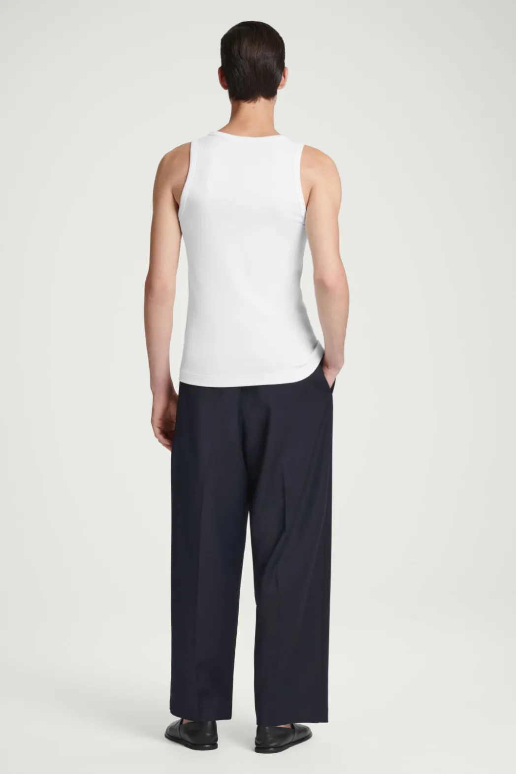 Hot COS SLIM RIBBED COTTON TANK TOP WHITE