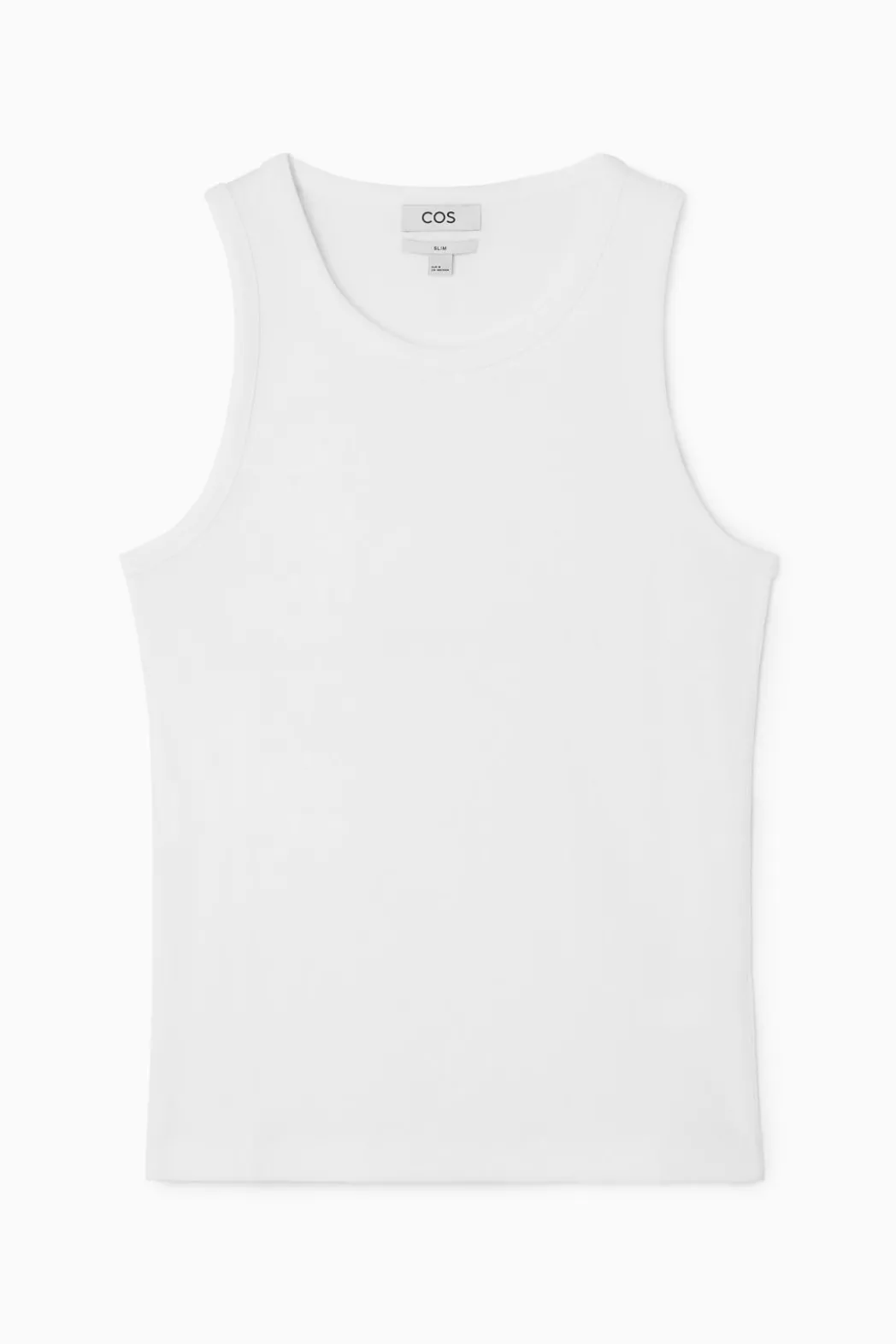 Hot COS SLIM RIBBED COTTON TANK TOP WHITE