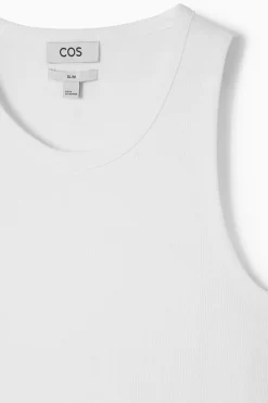 Hot COS SLIM RIBBED COTTON TANK TOP WHITE