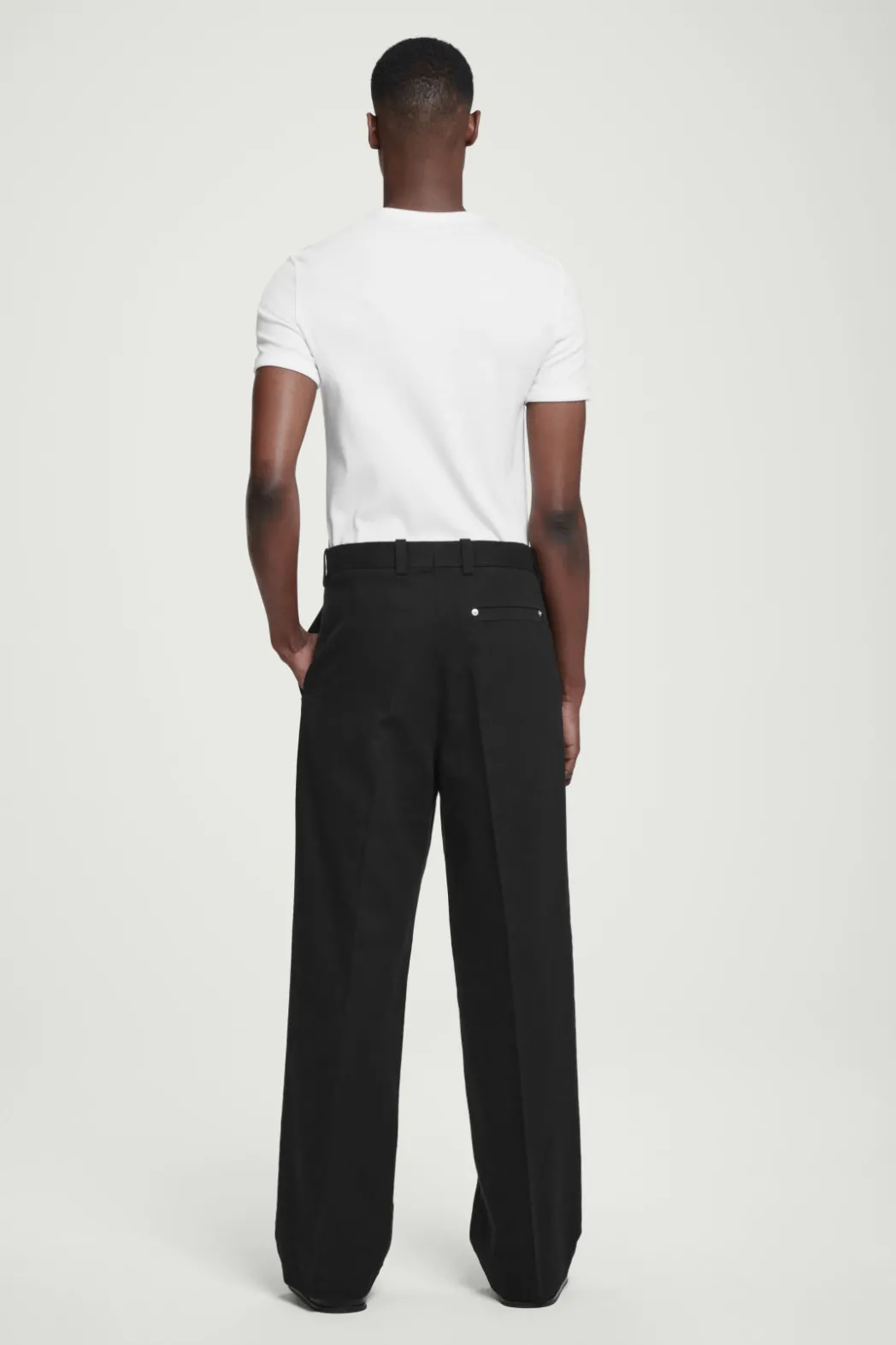 New COS SLIM RIBBED COTTON T-SHIRT WHITE