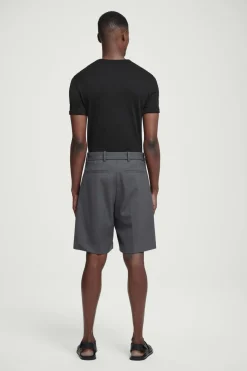 Discount COS SLIM RIBBED COTTON T-SHIRT BLACK