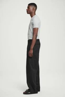 Hot COS SLIM RIBBED COTTON T-SHIRT LIGHT GRAY