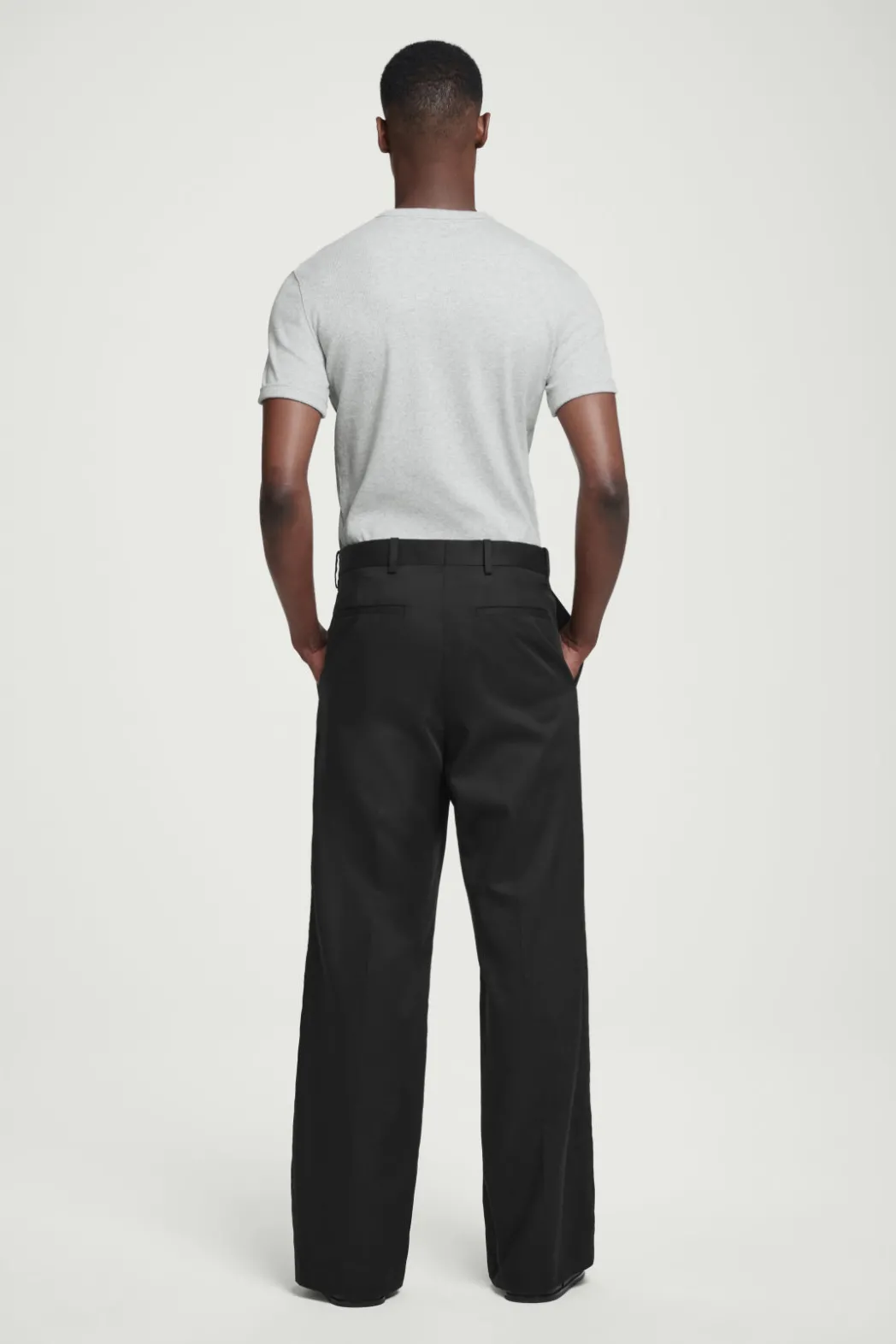 Hot COS SLIM RIBBED COTTON T-SHIRT LIGHT GRAY