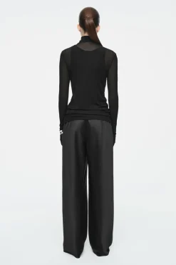 Outlet COS SLIM SILK TURTLENECK TOP BLACK