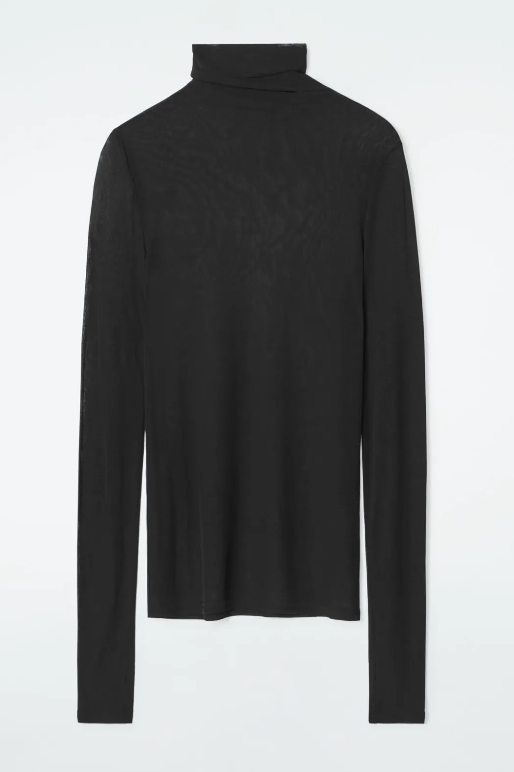 Outlet COS SLIM SILK TURTLENECK TOP BLACK
