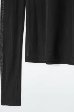 Outlet COS SLIM SILK TURTLENECK TOP BLACK
