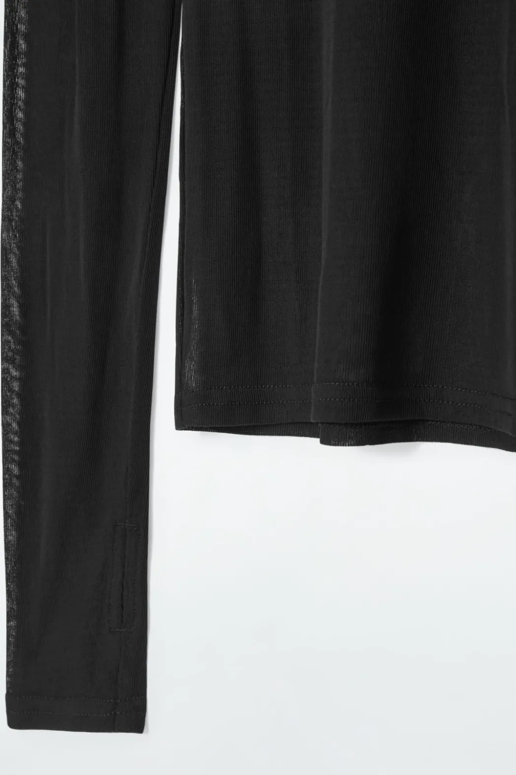 Outlet COS SLIM SILK TURTLENECK TOP BLACK