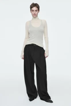 Online COS SLIM SILK TURTLENECK TOP OFF-WHITE