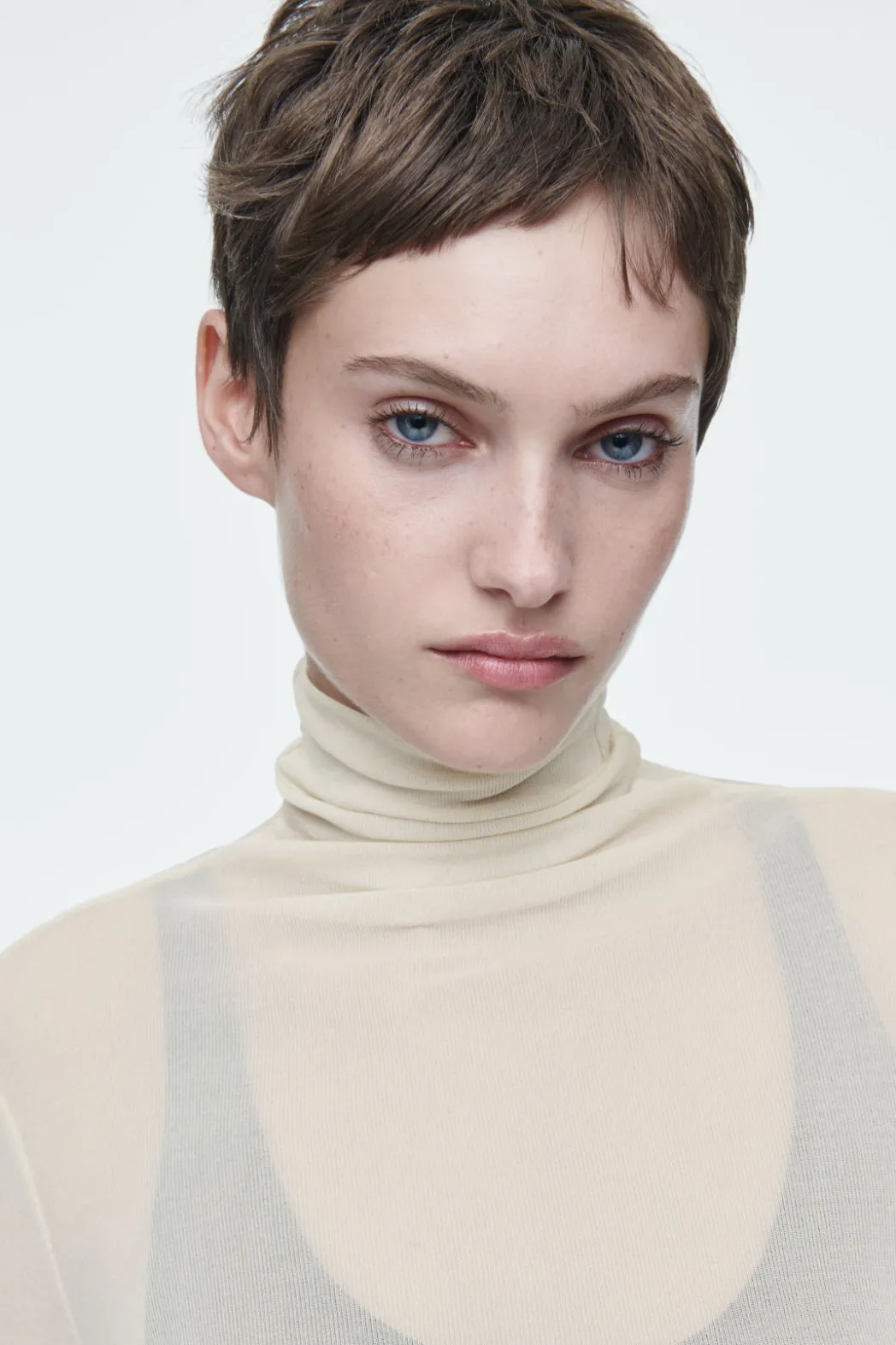 Online COS SLIM SILK TURTLENECK TOP OFF-WHITE