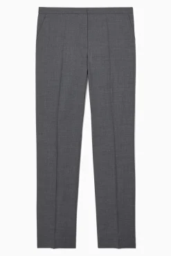 Sale COS SLIM TAILORED WOOL PANTS GRAY