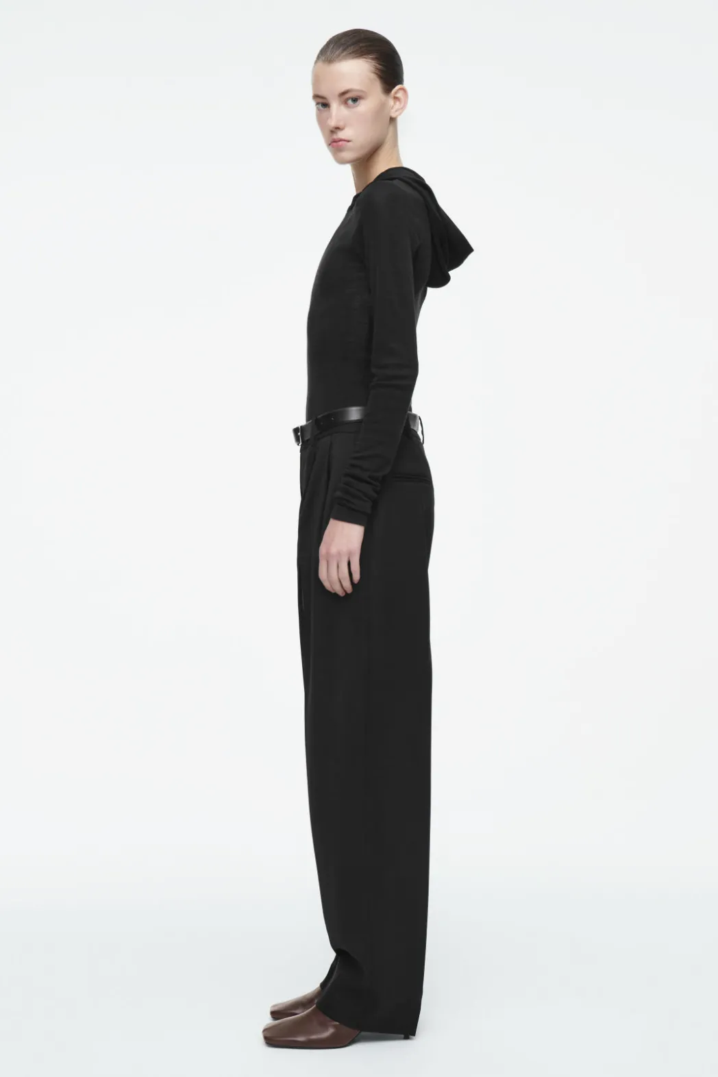 Best COS SLIM TAILORED WOOL-BLEND PANTS BLACK