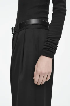 Best COS SLIM TAILORED WOOL-BLEND PANTS BLACK