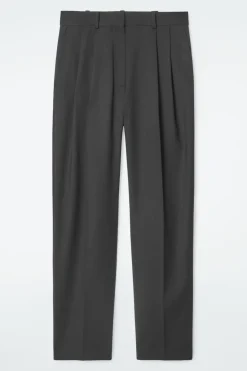 Best COS SLIM TAILORED WOOL-BLEND PANTS BLACK