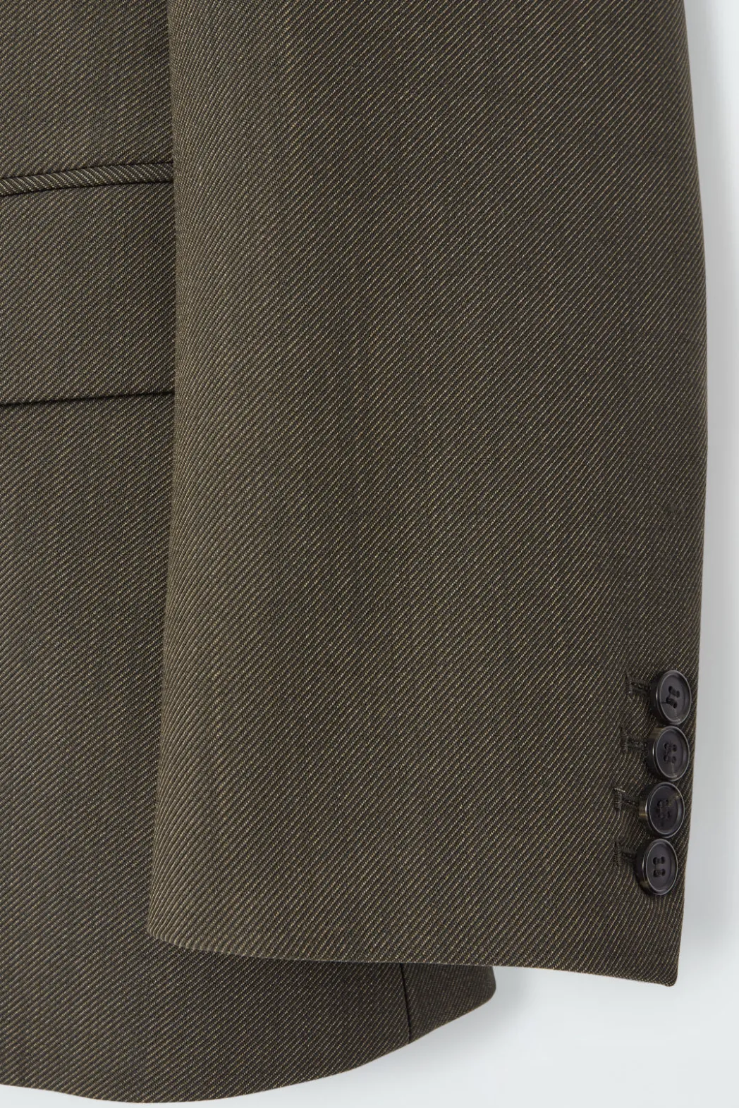 New COS SLIM WAISTED DOUBLE-BREASTED WOOL BLAZER DARK KHAKI