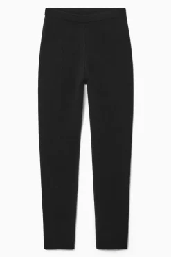 New COS SLIM-FIT KNITTED PANTS BLACK