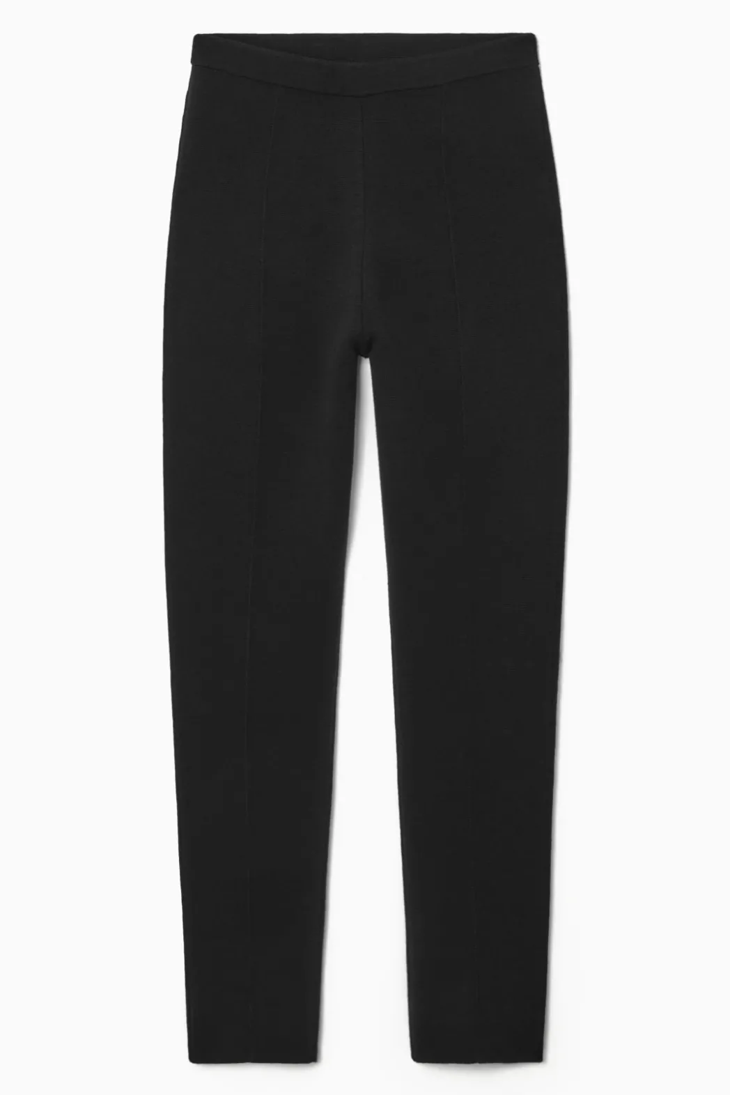 New COS SLIM-FIT KNITTED PANTS BLACK