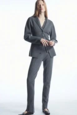 Clearance COS SLIM-FIT KNITTED PANTS GRAY