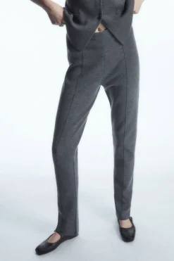 Clearance COS SLIM-FIT KNITTED PANTS GRAY