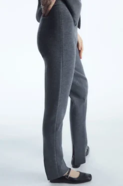 Clearance COS SLIM-FIT KNITTED PANTS GRAY